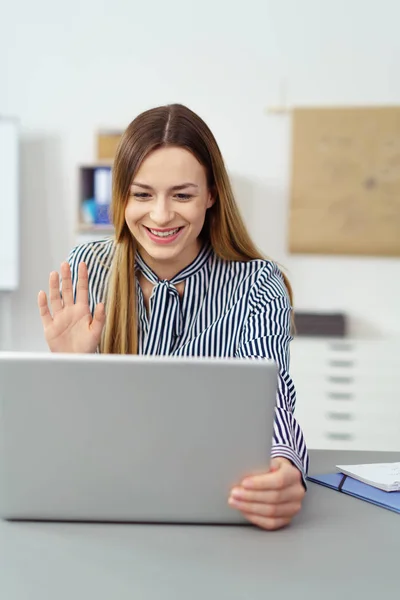 Woman having video call — Stock Photo, Image