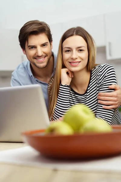 Smiling affectionate attractive young couple — Stock Photo, Image