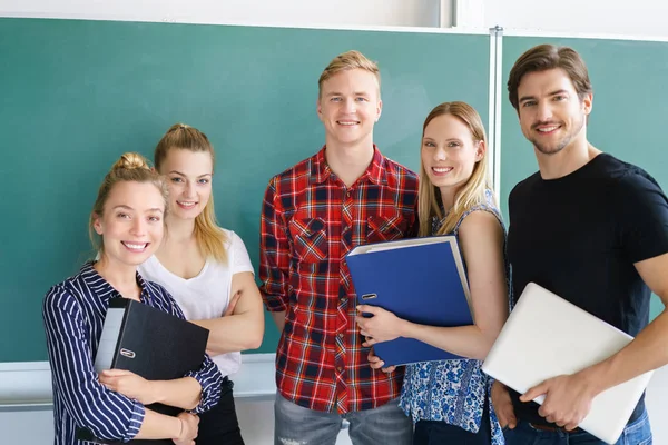 Group of male and female university friends — Stock Photo, Image