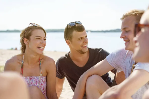 Vivacious Young Couple Laughing Friends Stock Photo