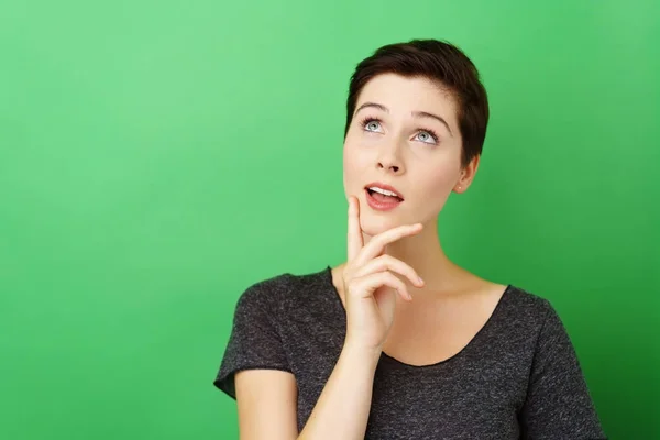 Portrait of young contemplative woman — Stock Photo, Image