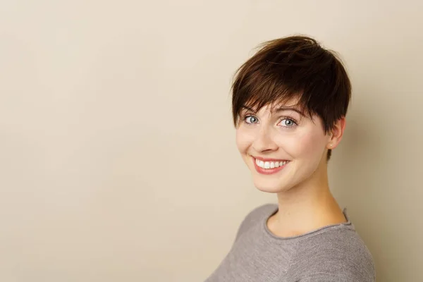 Happy friendly young woman — Stock Photo, Image