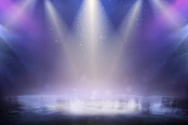 Boş kar pisti. Karlı kış. Geçmişi. Işık