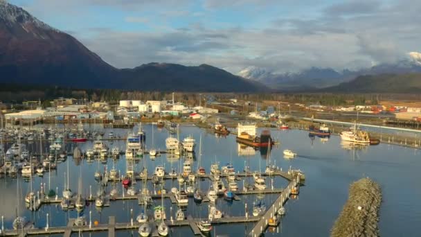 アラスカのボートと産業 — ストック動画
