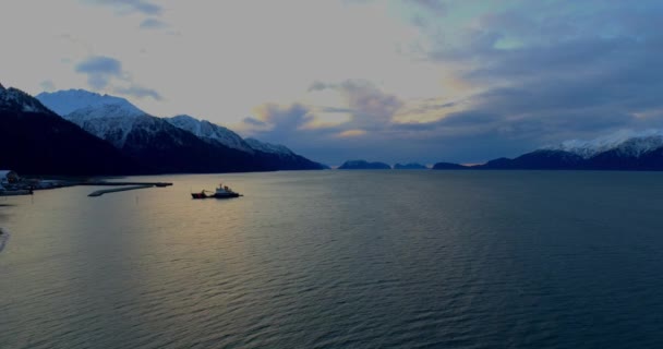 Barcos Mar Alaska — Vídeos de Stock