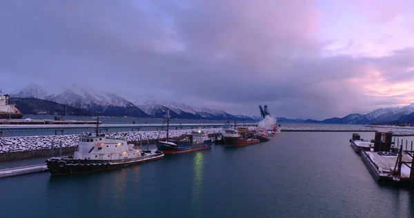 Vinterutsikt Från Seward Alaska — Stockfoto