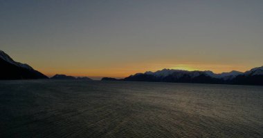 Alaska 'da kış günbatımı 