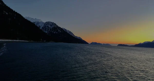 Winterzonsondergangen Alaska — Stockfoto
