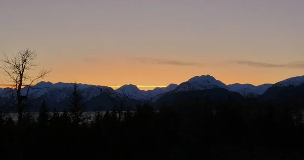 Puestas Sol Invierno Alaska — Foto de Stock