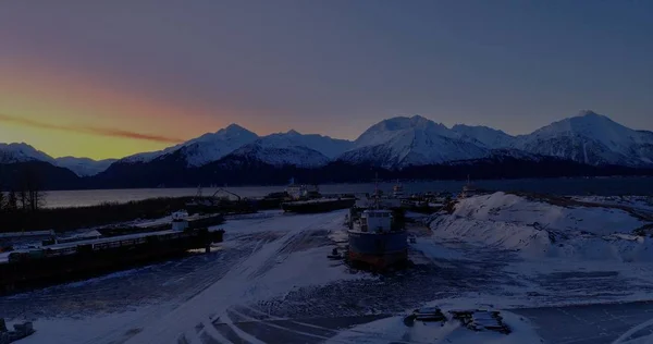 Zimní Západy Slunce Aljašce — Stock fotografie