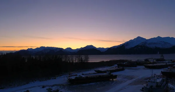 Puestas Sol Invierno Alaska —  Fotos de Stock