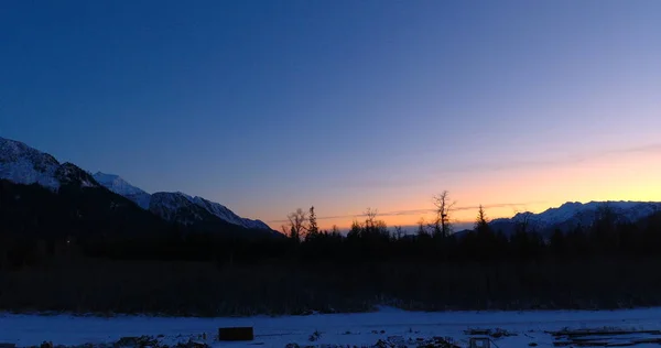 Puestas Sol Invierno Alaska —  Fotos de Stock
