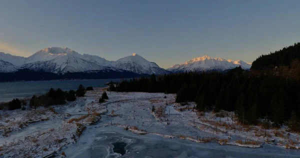 Winterblick Von Seward Alaska — Stockfoto