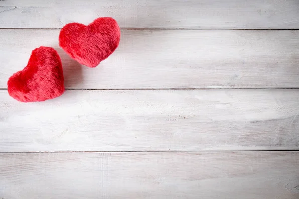 Fundo conceito de Valentim, composição com corações vermelhos — Fotografia de Stock