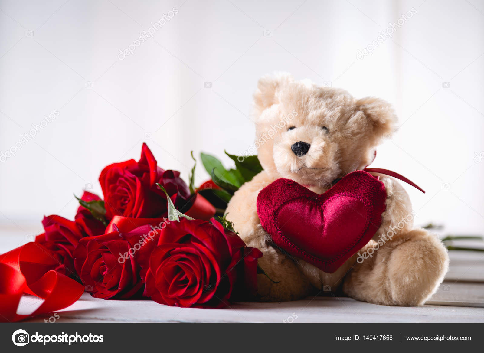 valentines teddy bear roses