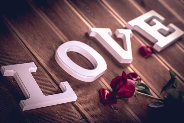 Vintage valentine concept with love — Stock Photo, Image