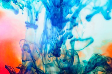 Atış, arka plan mavi mürekkep su, sanatsal