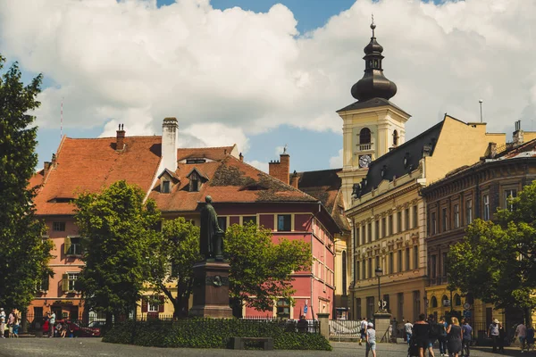 Ciudad de Sibiu en Rumania, concepto de viaje, Europ —  Fotos de Stock