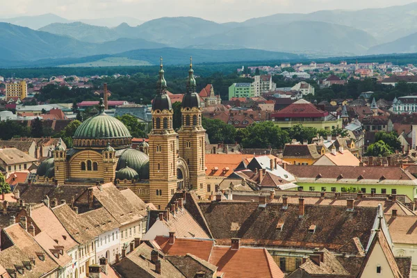 Panorama, şehir Sibiu, Romanya güzel tarihi kent