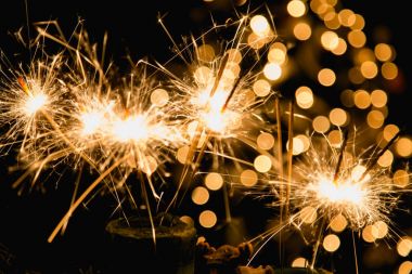 Havai fişek ile atmosferik Noel arka plan