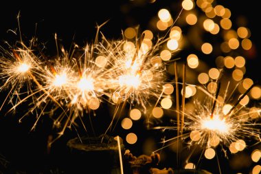 Havai fişek ile atmosferik Noel arka plan