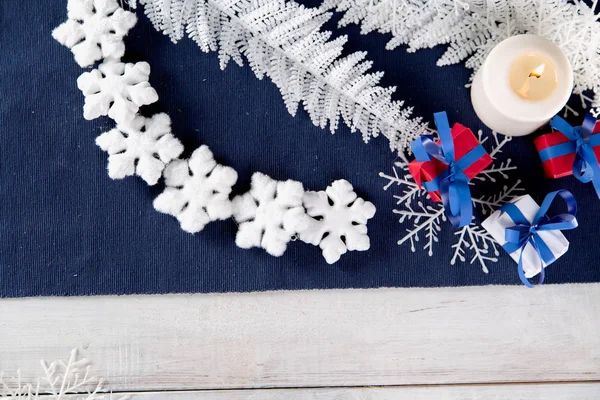 Christmas background with decoration stuff — Stock Photo, Image