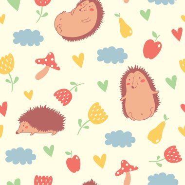 Sevimli kirpi seamless modeli