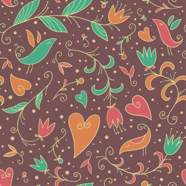 Çiçeksel vektör pürüzsüz desen