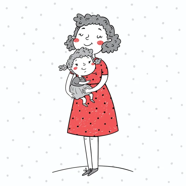 Illustration vectorielle de mère et enfant — Image vectorielle