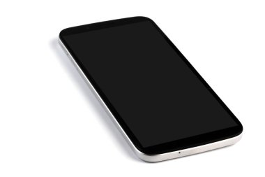 Modern dokunmatik ekran akıllı telefon gölgeli beyaz üzerine izole