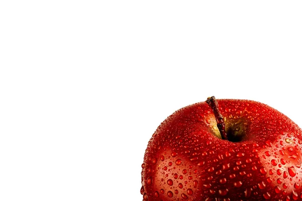 Mokré Červené Jablko Kapkami — Stock fotografie