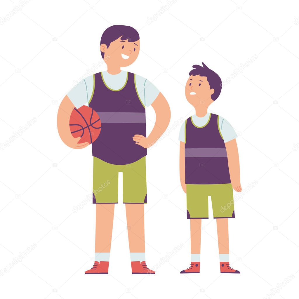child experiencing growth constraints compared to his friend