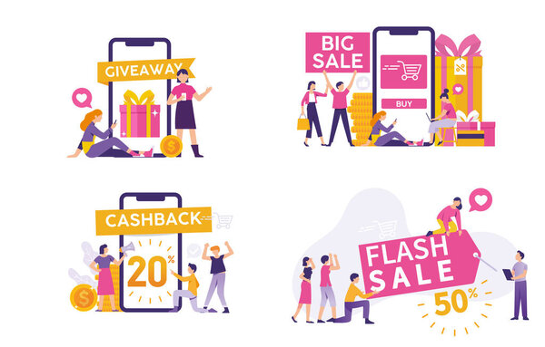 набор иллюстраций для рынков и интернет-магазинов
