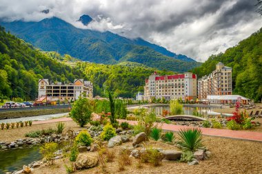 Rosa Khutor Caucasus resort plaj rekreasyon alanı Krasnaya Pol