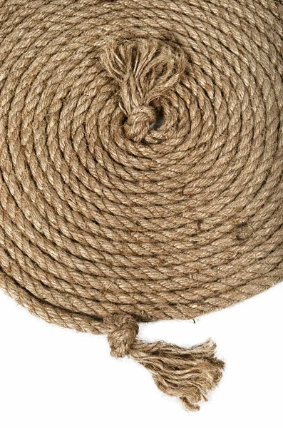 Hemp rope twisted by a spiral. — Stock Photo, Image