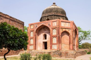 Barber 's Tomb Panorama, Humayun Mezar Kompleksi' nin yan binası. Delhi, Hindistan 'daki Unesco Dünya Mirası. Asya.