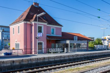 Municipal Germering, District Furstenfeldbruck, Upper Bavaria, Germany: Building of S-Bahnof Germering, Line S8