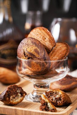 Siyah-beyaz kurabiye kurabiye mermer 