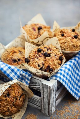 Taze ev yapımı lezzetli blueberry muffins