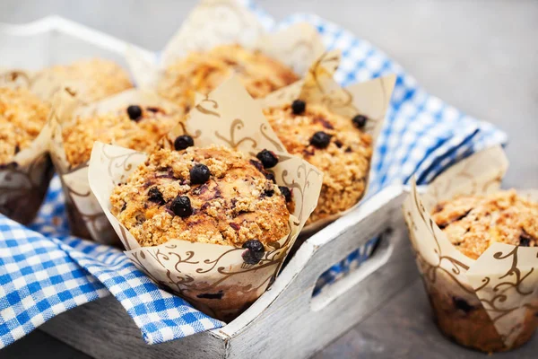 Muffins aux bleuets frais maison délicieux — Photo