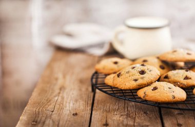 Ev yapımı taze pişmiş çikolata Çerezler fişleri 