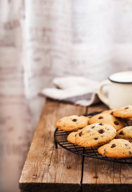 Ev yapımı taze pişmiş çikolata Çerezler fişleri 