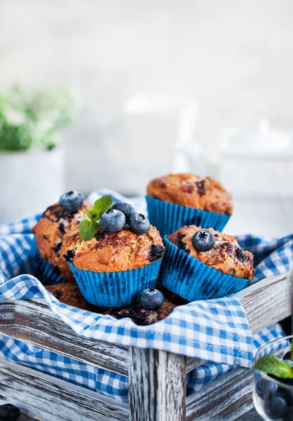 Świeże domowe pyszne muffiny jagodowe — Zdjęcie stockowe