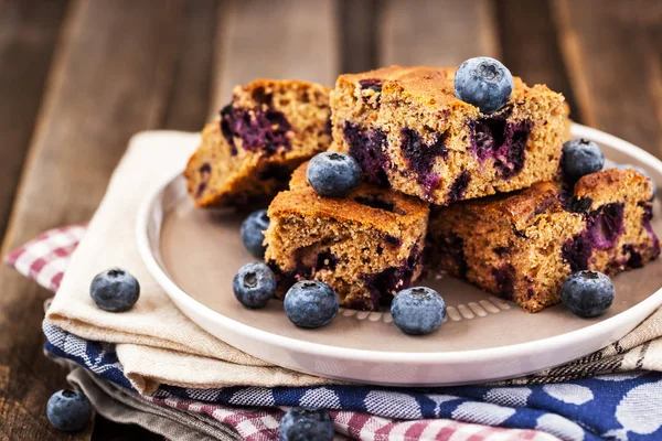 Blaubeeren Buchweizen Kaffee Kuchen — Stockfoto