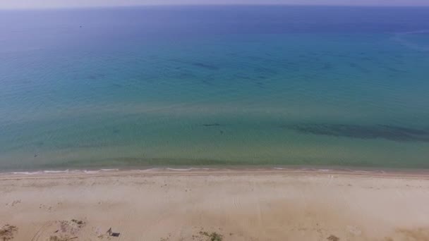 Luchtfoto Drone Beelden Voor Prachtige Geopende Turquoise Zee Leeg Strand — Stockvideo