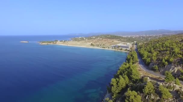 Aerial Drone Footage Coast Beautiful Nature Blue Turquoise Crystal Clear — Stock Video