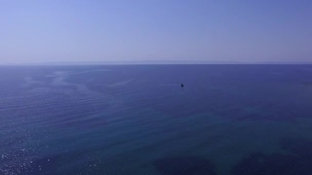 Imágenes Aéreas Aviones Tripulados Hermoso Mar Azul Abierto — Vídeos de Stock
