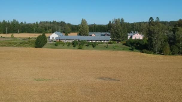 Campo Pão Atirando Drone Finlândia Mikkeli — Vídeo de Stock