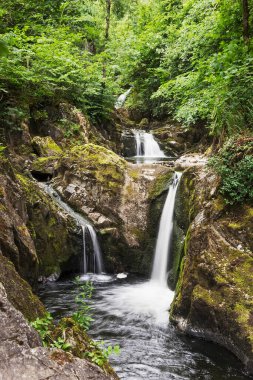 Ingleton Şelalesi üzerinde Şelale Kuzey Yorkshire, İngiltere 'de Ingleton' da
