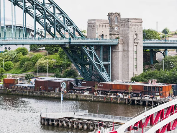Newcastle Tyne Reino Unido Julho 2019 Recipientes Transporte Convertidos Para — Fotografia de Stock